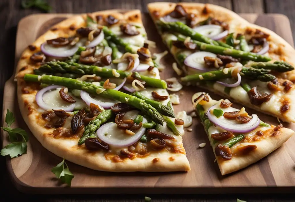 Flatbread Pizza Recipe with Asparagus and Caramelized Onions