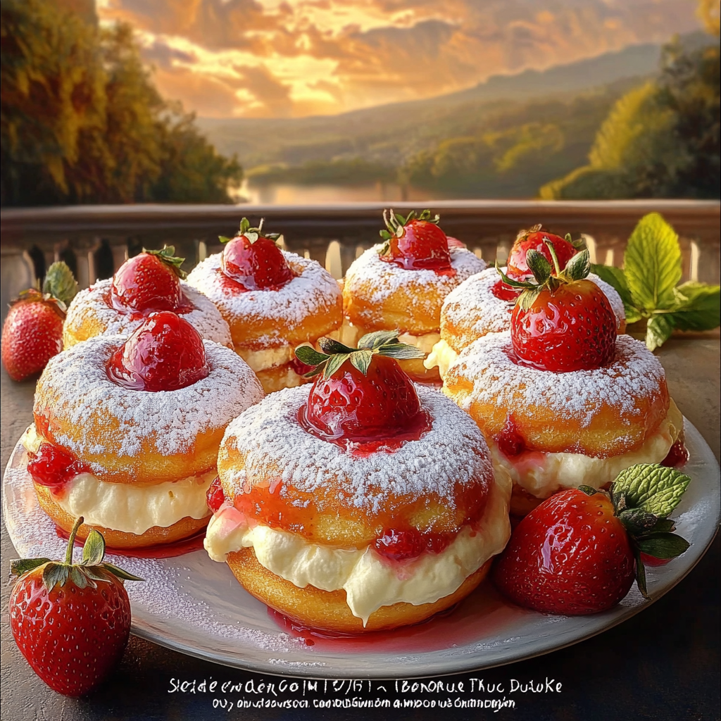 Strawberry Cheesecake Stuffed Donuts