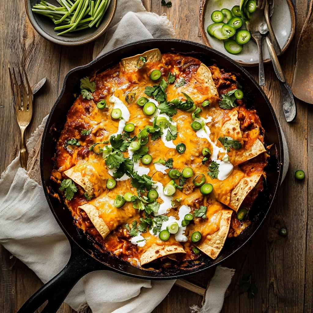 Beef Skillet Enchiladas