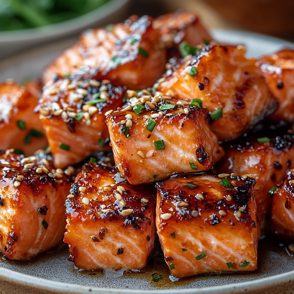 Honey Garlic Salmon Bites