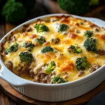cheesy ground beef and broccoli casserole