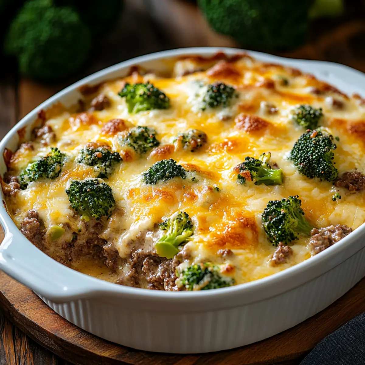 cheesy ground beef and broccoli casserole