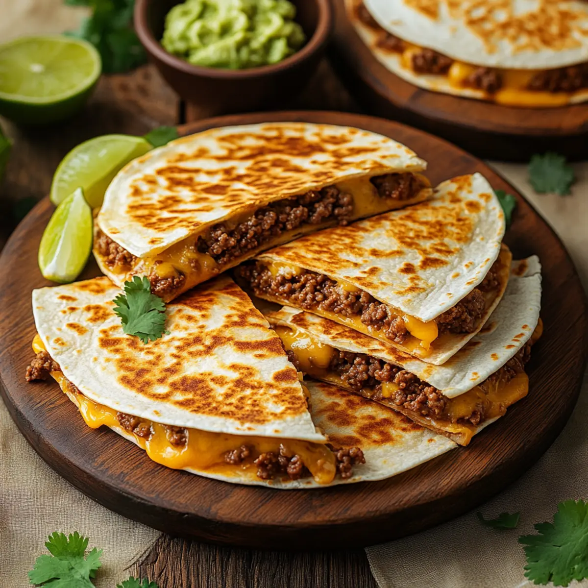 cheesy ground beef quesadillas