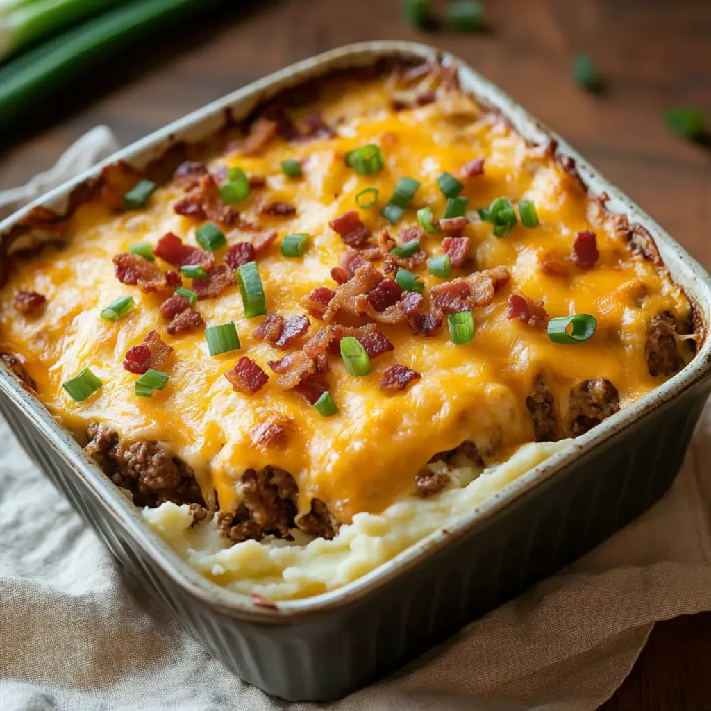 cheesy loaded meatloaf casserole