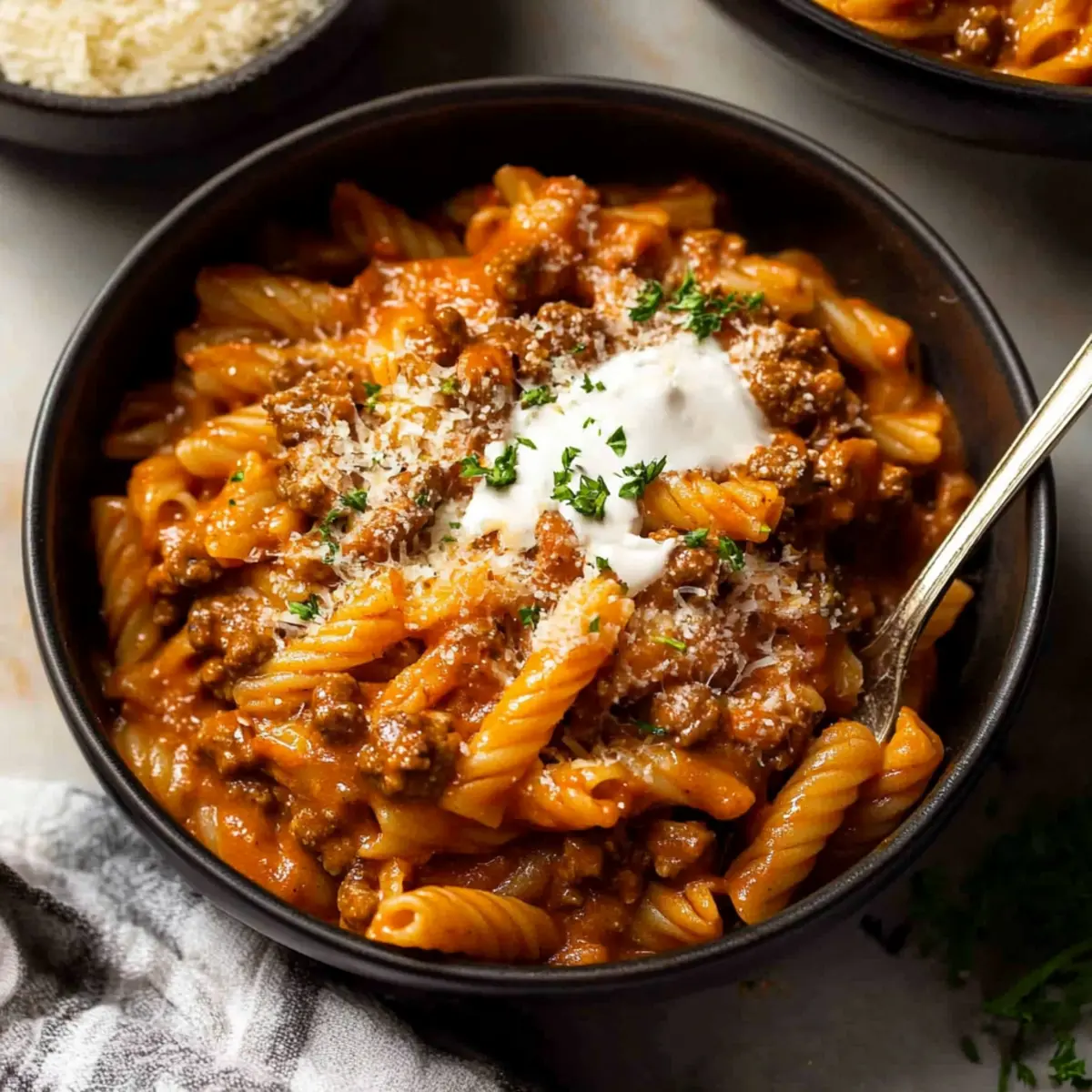 Beef Pasta in Tomato Sauce