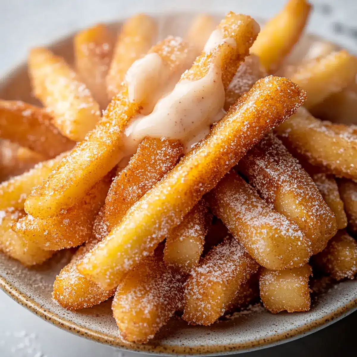 Air Fryer Apple Fries - Finished dish plated beautifully