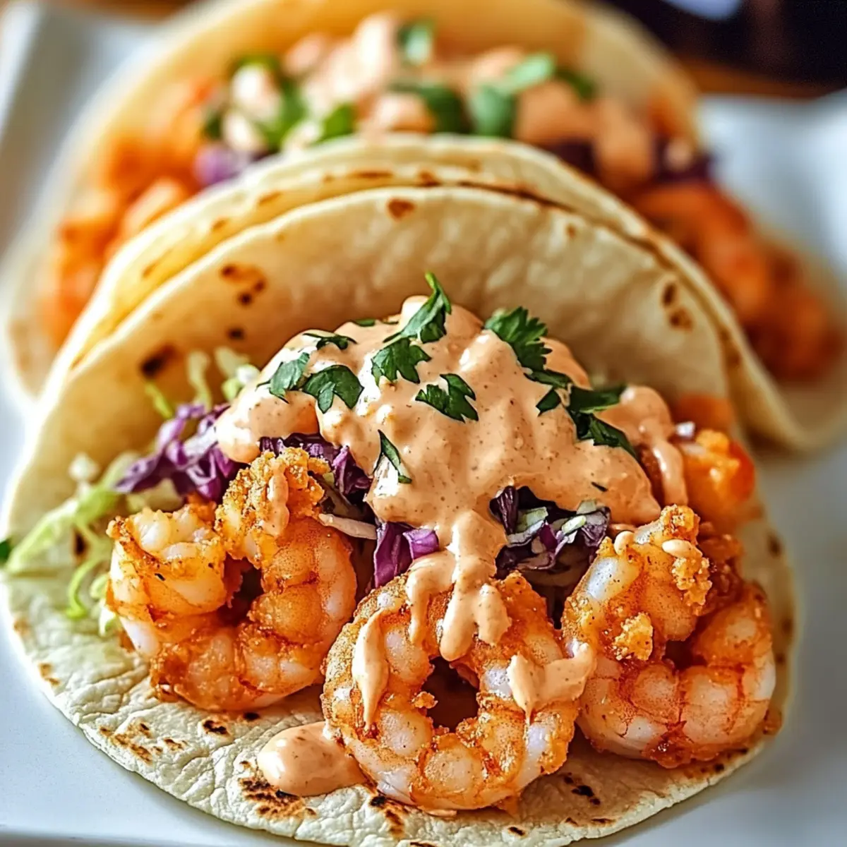Bang Bang Shrimp Tacos: A Tasty Recipe You Must Try! - Finished dish plated beautifully