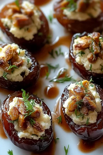 Sweet and Savory Baked Stuffed Dates with Creamy Goat Cheese