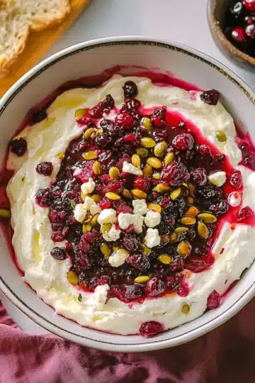 The Best Cranberry Whipped Feta Dip (holiday recipe!)